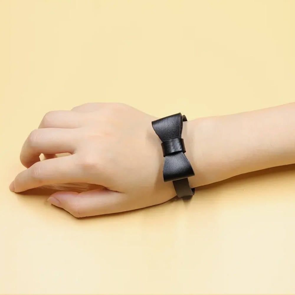 Bow Faux Leather Bracelet